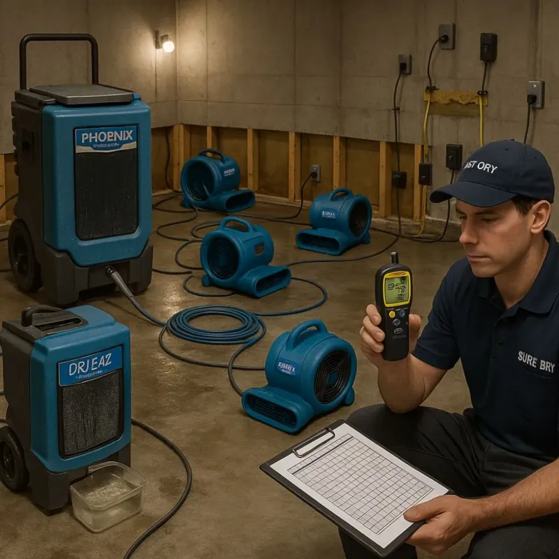 Structural Drying and Dehumidification process in Fort Worth, TX